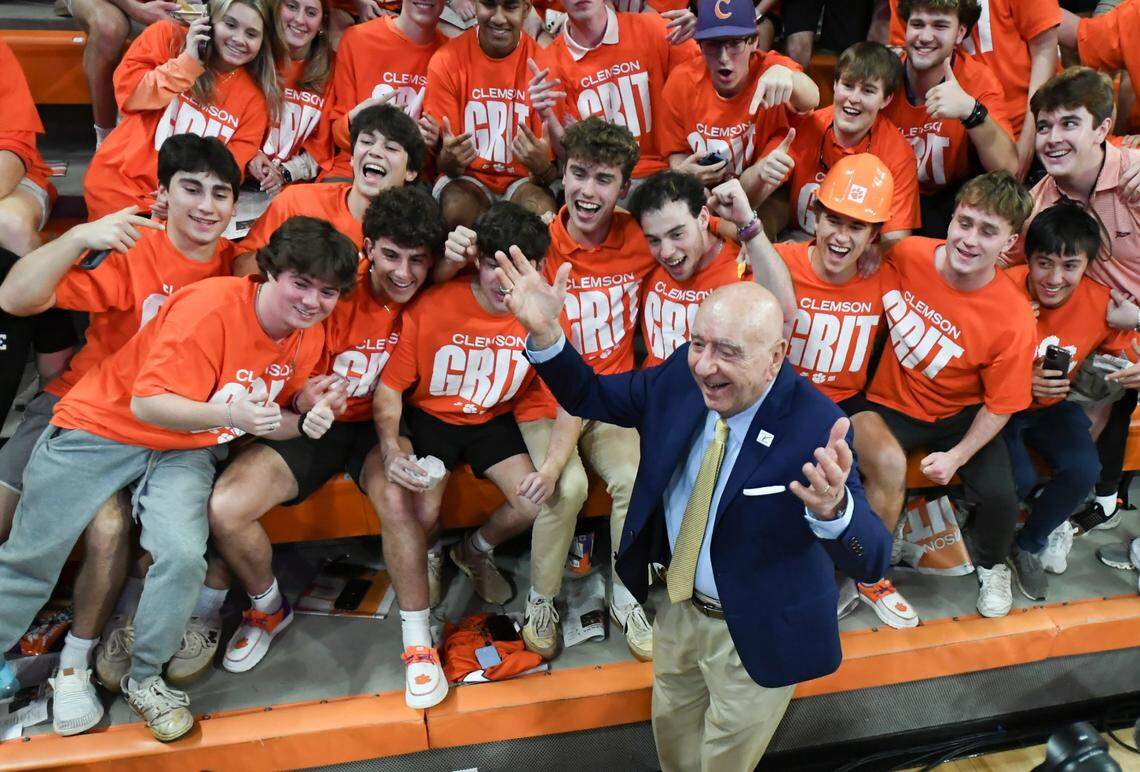 The Clemson student section welcomed ESPN commentator Dick Vitale before a game against Duke earlier this month. It was the first game Vitale worked after a two-year absence while being treated for cancer. Vitale was scheduled to work Saturday’s Kentucky game at Alabama.