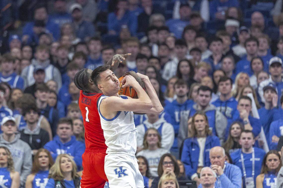 Kentucky basketball forward Andrija Jelavic (4) has been a regular starter for the Wildcats since Jan. 14.
