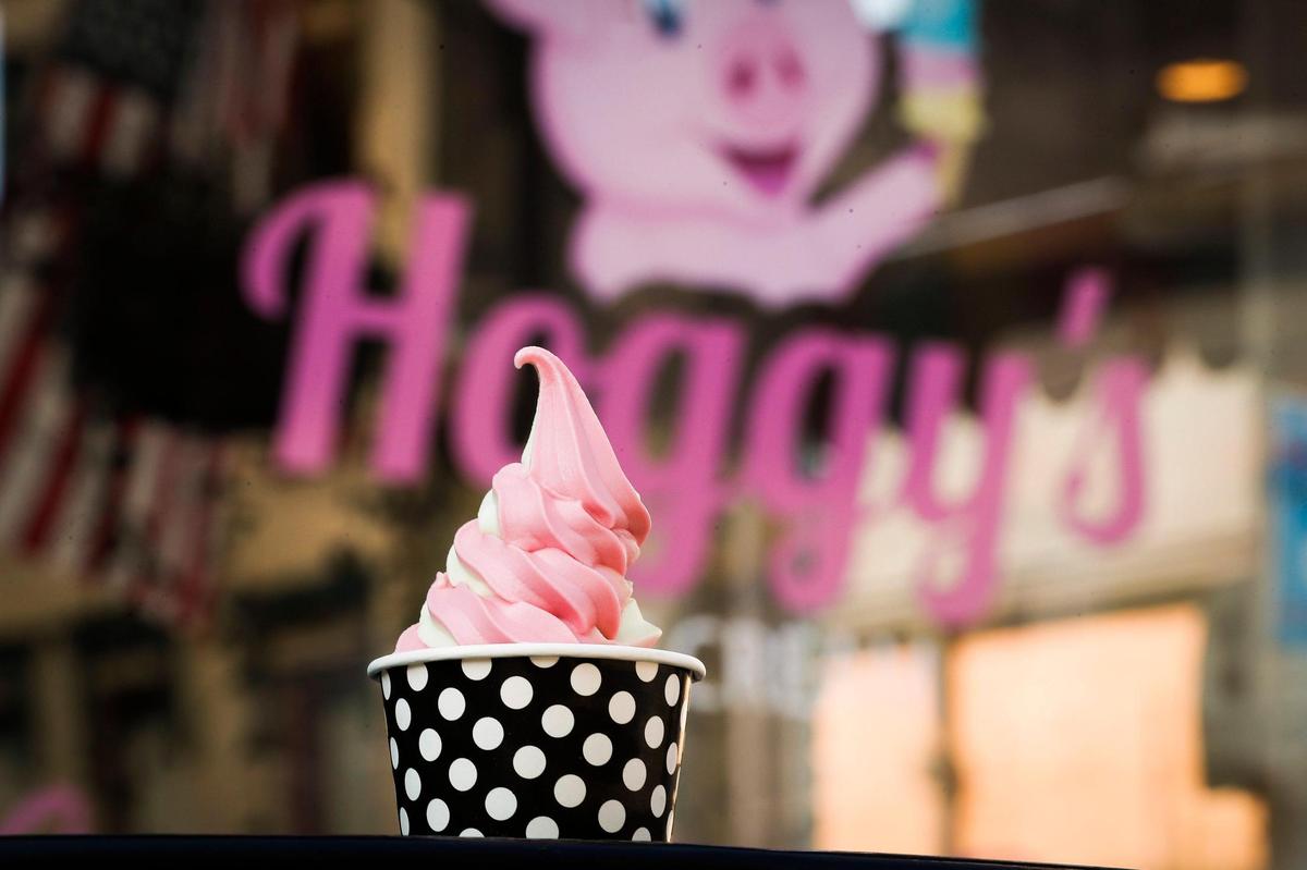 A cup of strawberry lime swirl is just one of the rotating flavors at Hoggy’s. Other options include pineapple, strawberry, lime, orange, raspberry and lemon Dole Whip.