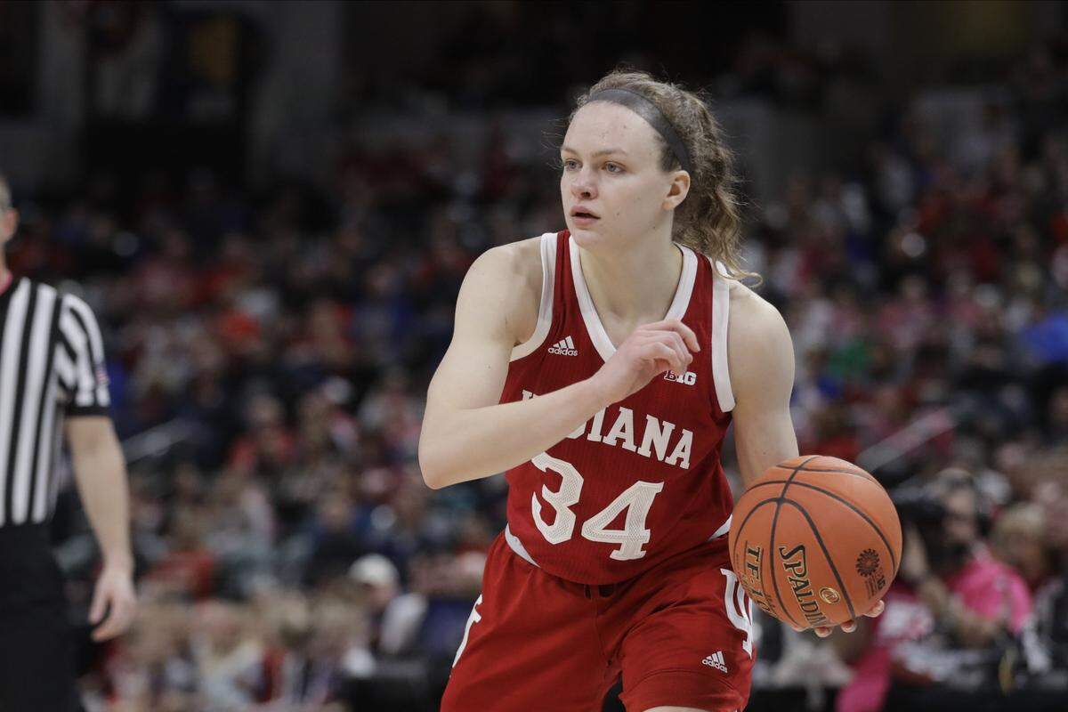 Grace Berger, a senior from Louisville’s Sacred Heart Academy, scored 18 points in Indiana’s season-opening win over Butler. Berger is one of five returning Hoosiers starters from last season’s NCAA Tournament Elite Eight squad.