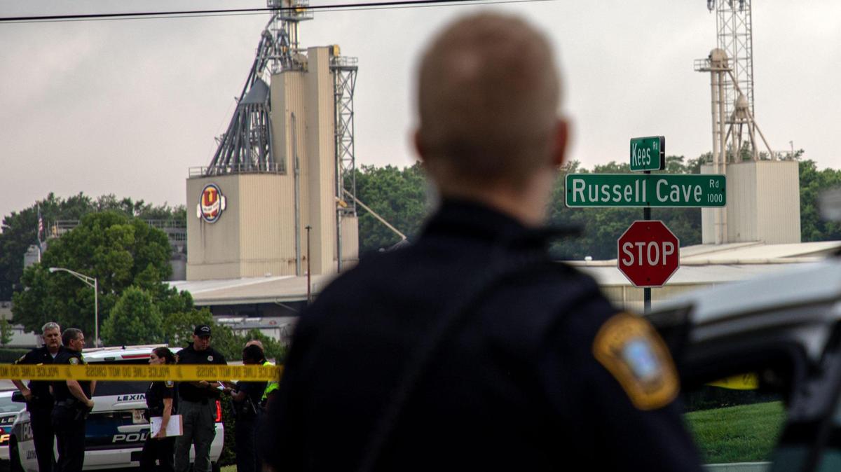 Police blocked off the scene of a fatal accident Thursday at the corner of Russell Cave Road and Kees Road in Lexington.