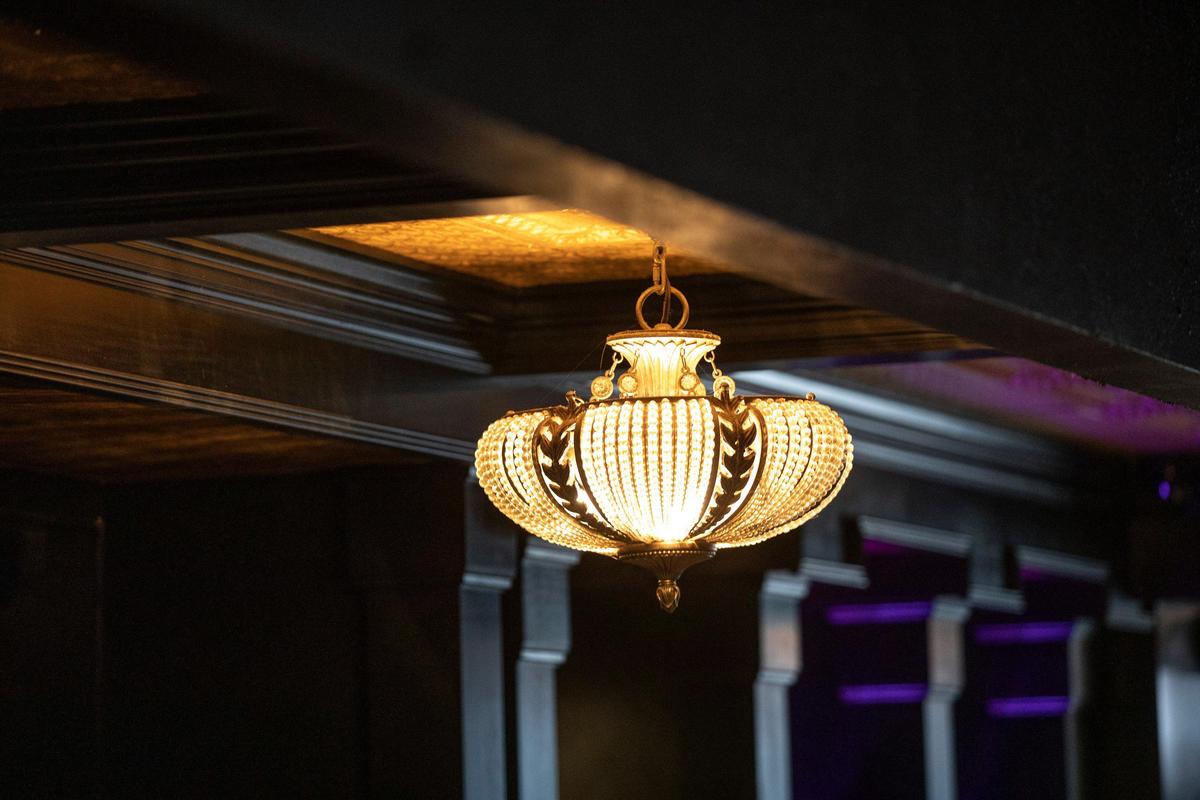 The light fixtures at Stings Lounge reflect the historic building. It was built in the 1920s as a bank.