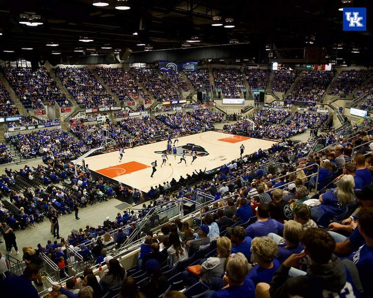 Kentucky’s annual Blue-White intrasquad game, normally held in Lexington, was moved to Pikeville this year to benefit flood relief efforts in Eastern Kentucky.