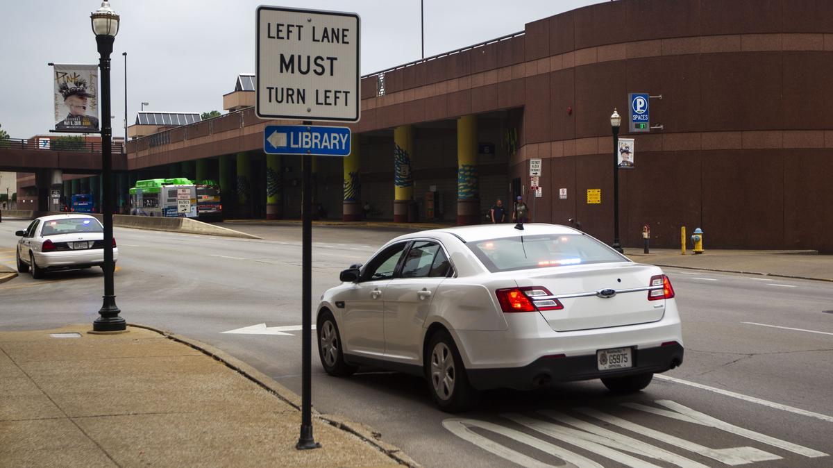 Police respond to a report of an impaired driver crashing into several cars in downtown Lexington after going the wrong direction on a one-way street early Friday afternoon.