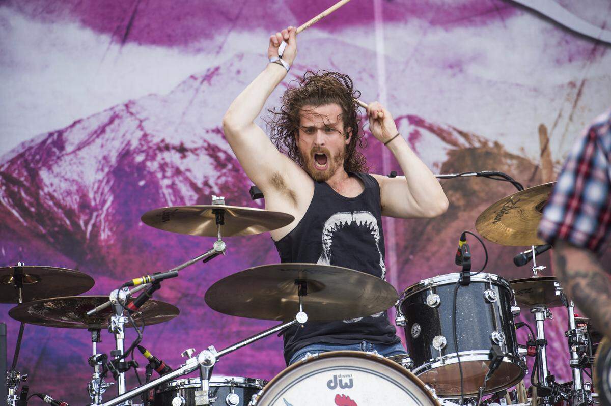 John Fred Young of Black Stone Cherry performs during the Louder Than Life Festival on Oct. 4, 2015, in Louisville, Ky.