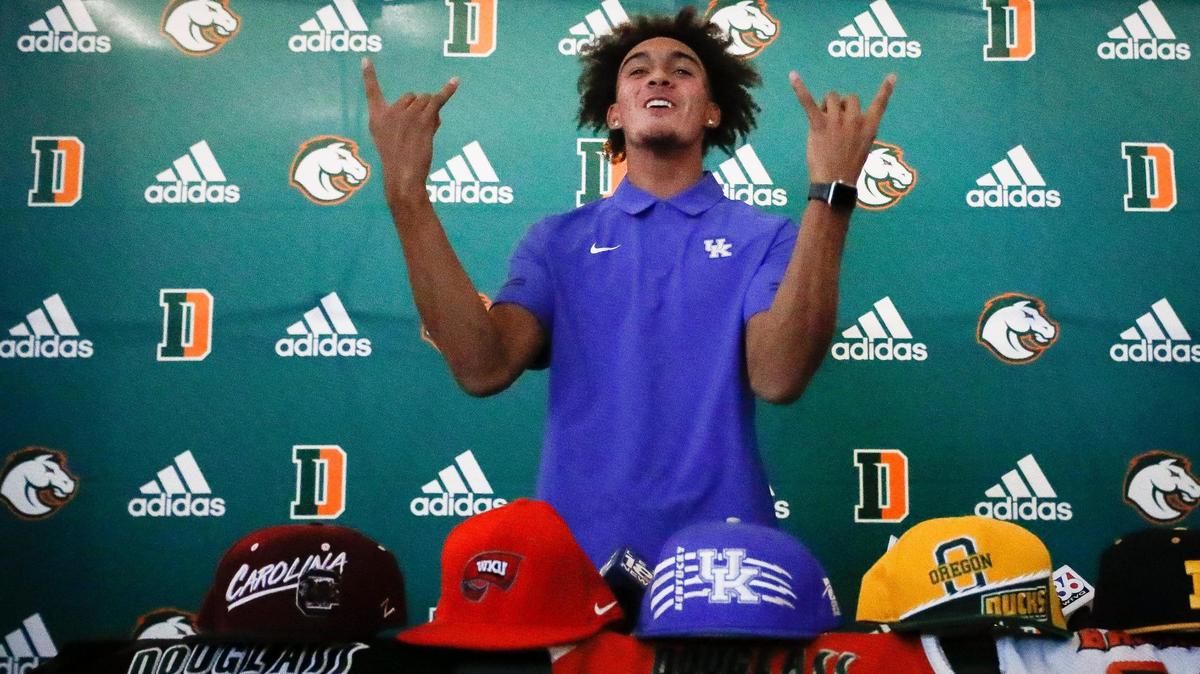 Four-star wide receiver Dane Key of Frederick Douglass High School in Lexington committed to the University of Kentucky in October.