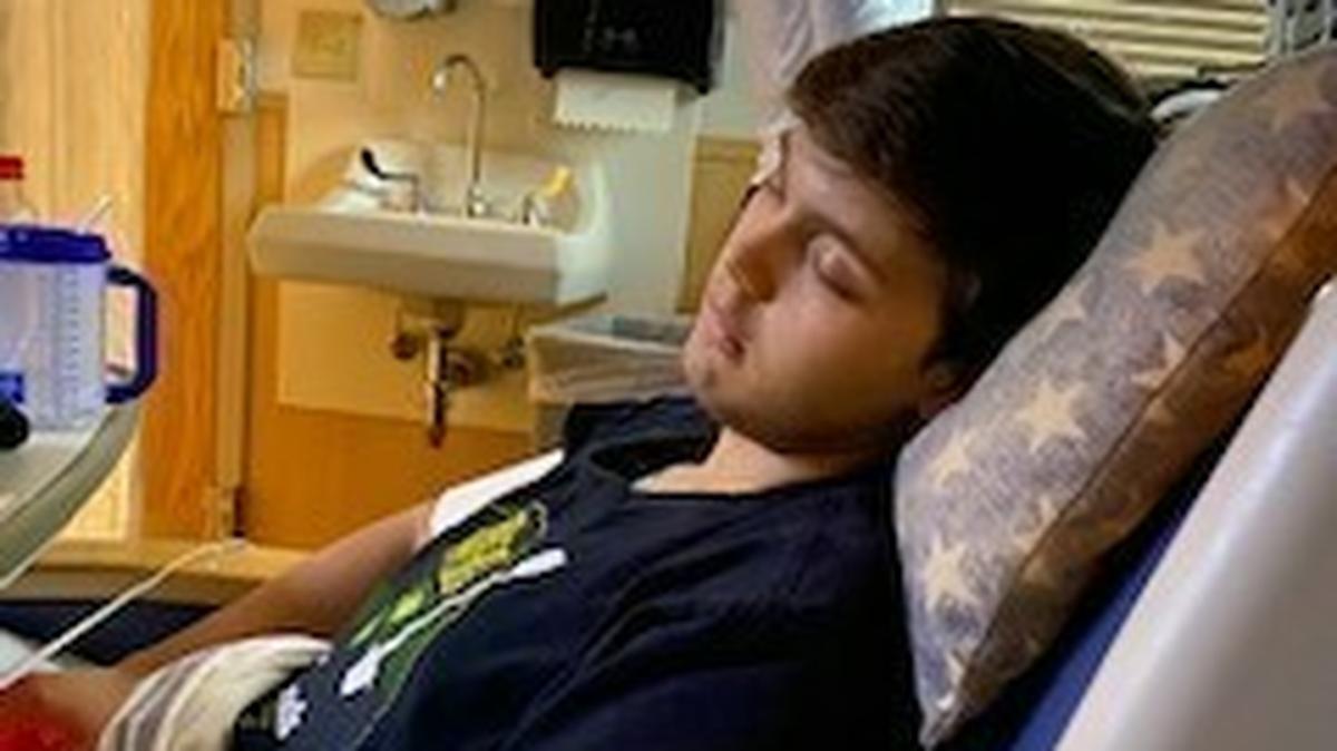 Ben Weeks on the last day of his hospitalization after he received a liver transplant at Cincinnati Children’s Hospital in April 2020. Ben is a 2021 graduate of Lexington’s Paul Laurence Dunbar High School.