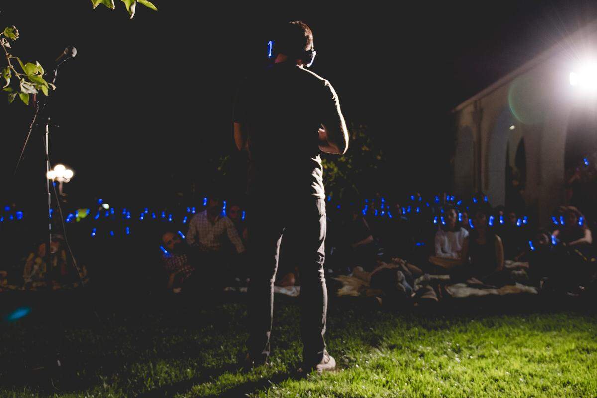 Composer and pianist Murray Hidary will guide the SilentHike through McConnell Springs Park. Participants don’t speak to each other, but listen to the same music and audio as they go along.