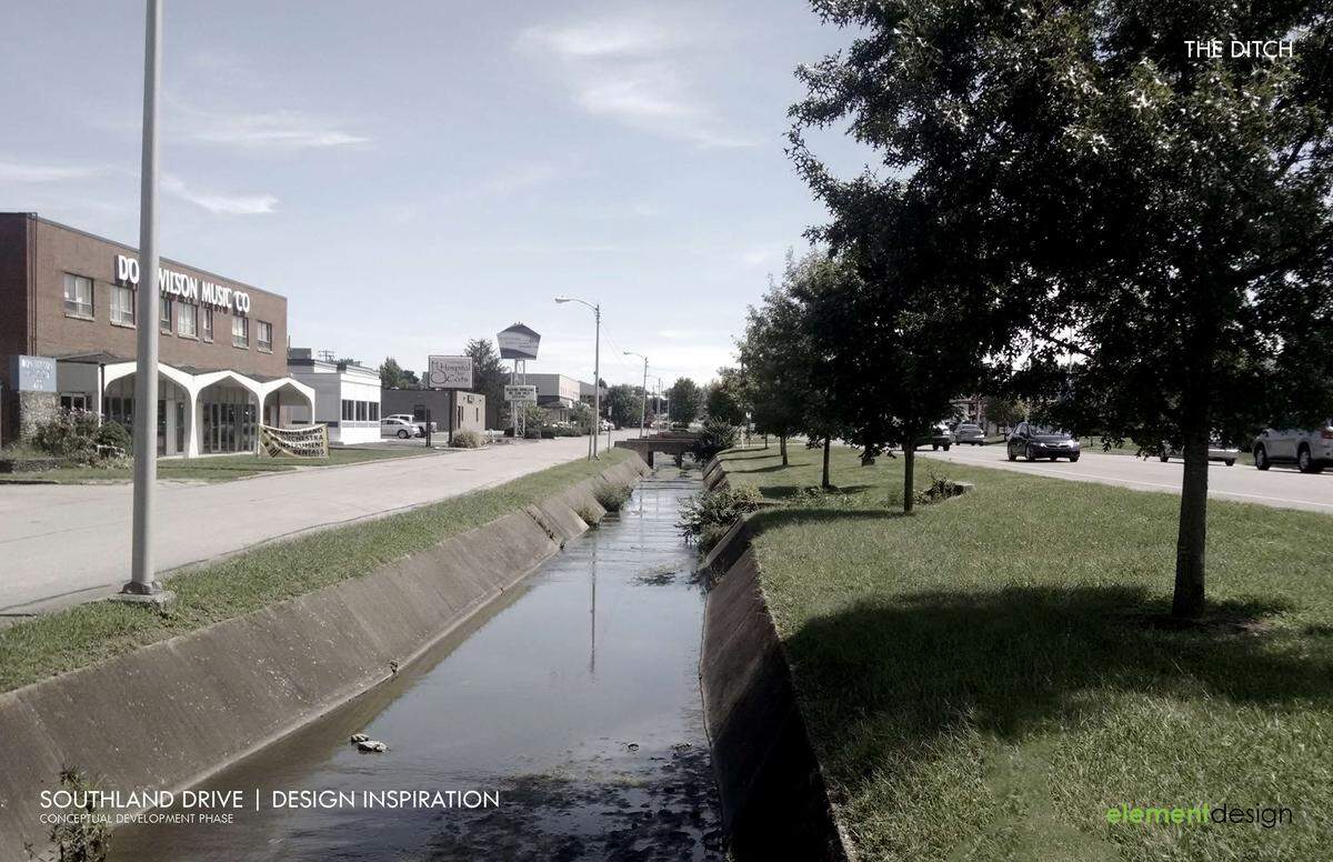 BEFORE: These ditches run beside stretches of Southland Drive.