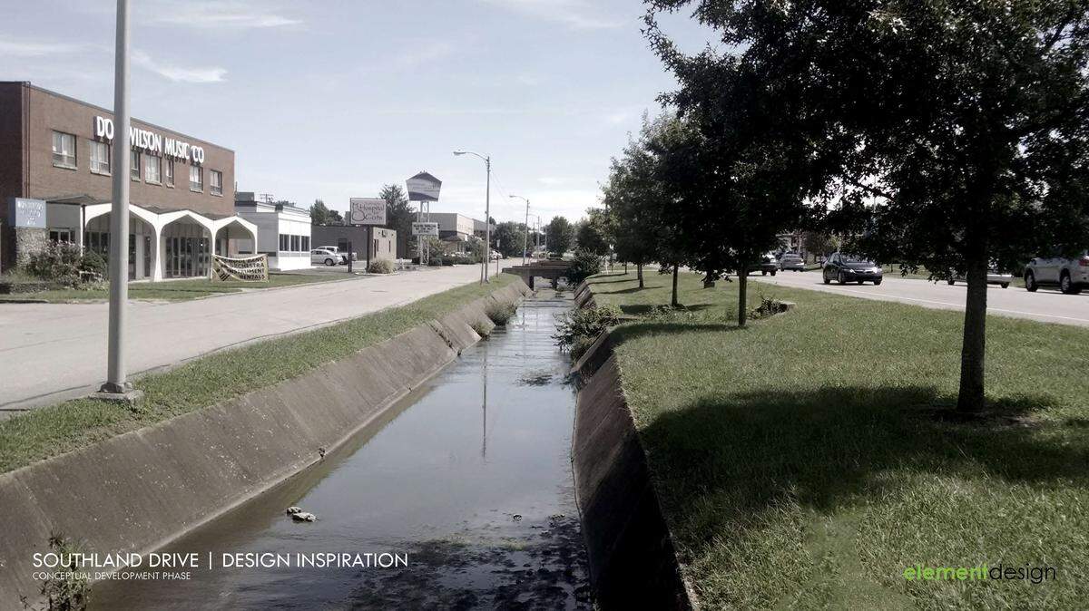 BEFORE: These ditches run beside stretches of Southland Drive.