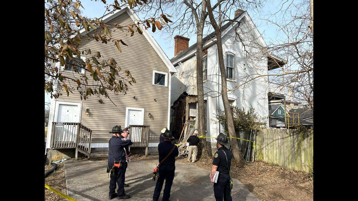 A residence on North Broadway in Lexington, Ky. suffered damage due to a partial collapse on Dec. 30, 2022.