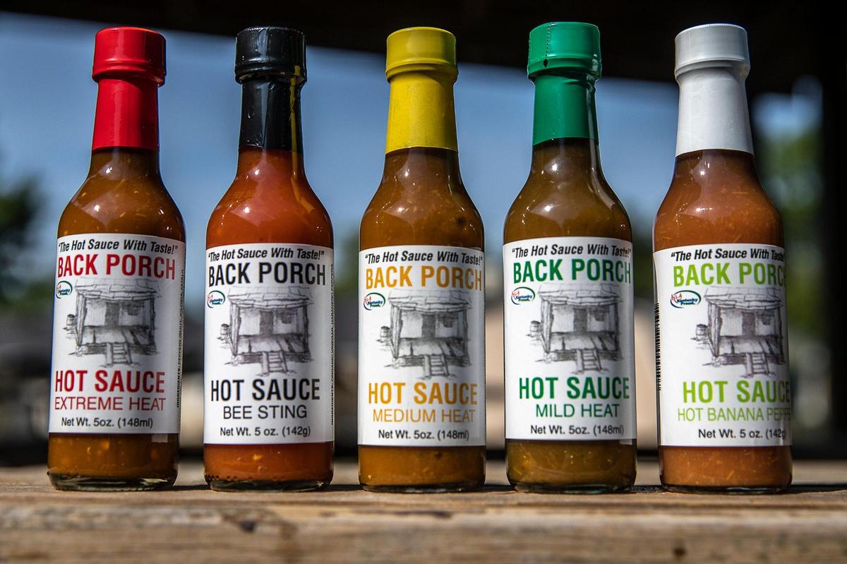 Back Porch Hot Sauce, made in Kentucky, comes in five different varieties. There also are special seasonal versions such as Shotgun and Gone Fishin’.