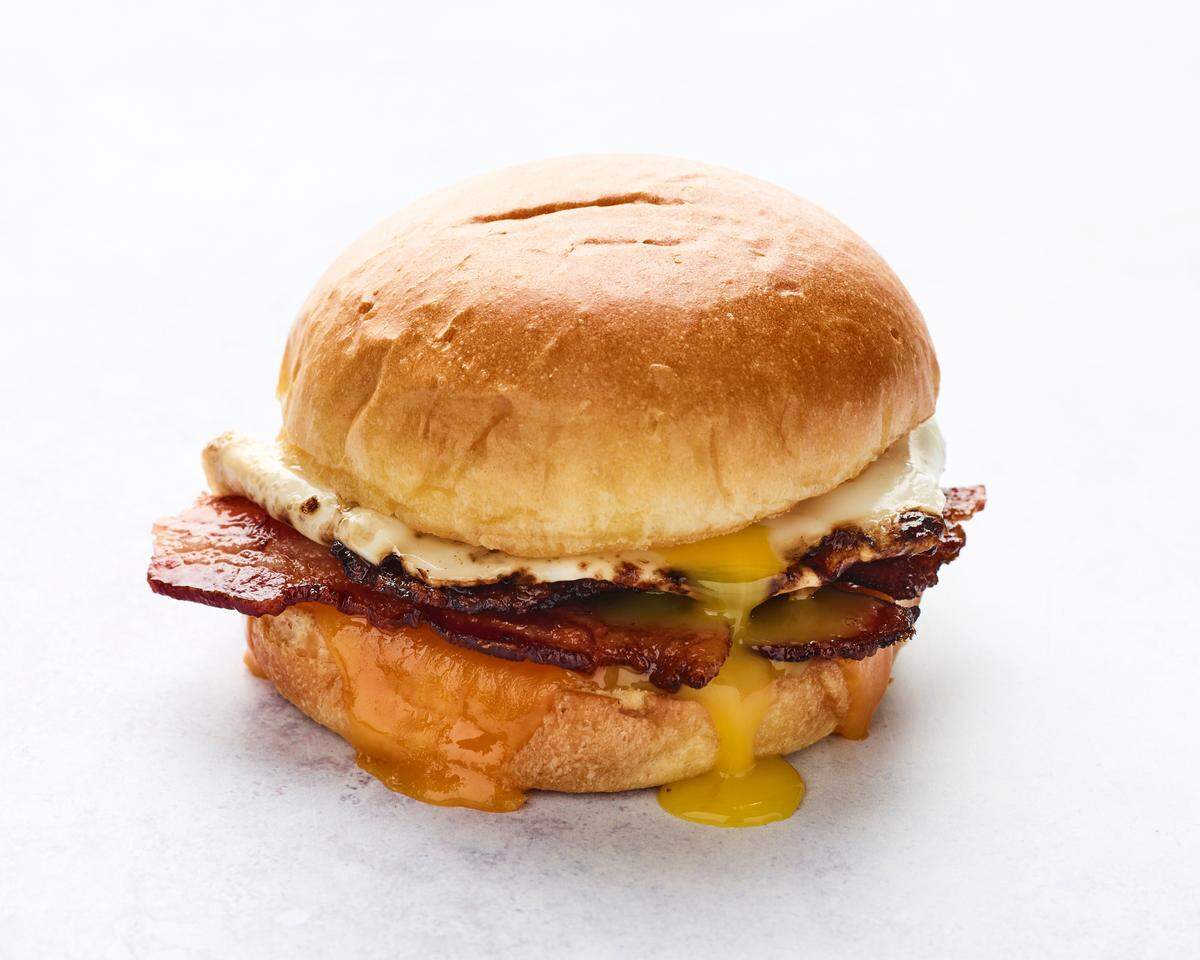 Turn the goodies into a bacon, egg and cheese sandwich: Tuck the bacon and eggs into a roll with cheese.