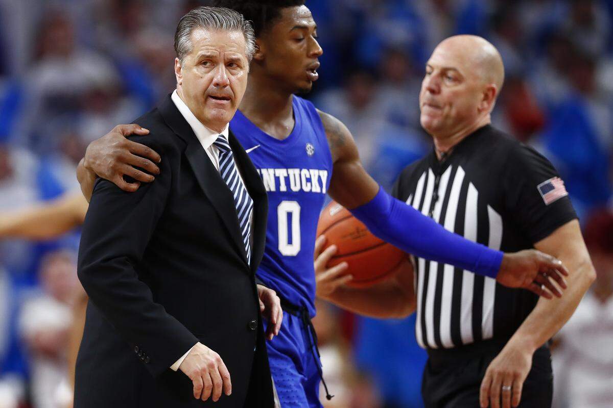 Kentucky point guard Ashton Hagans said he tried to calm down Coach John Calipari, who drew two technical fouls and was ejected Saturday at Arkansas. “I was, like, ‘Come on, Coach, we got this.’”
