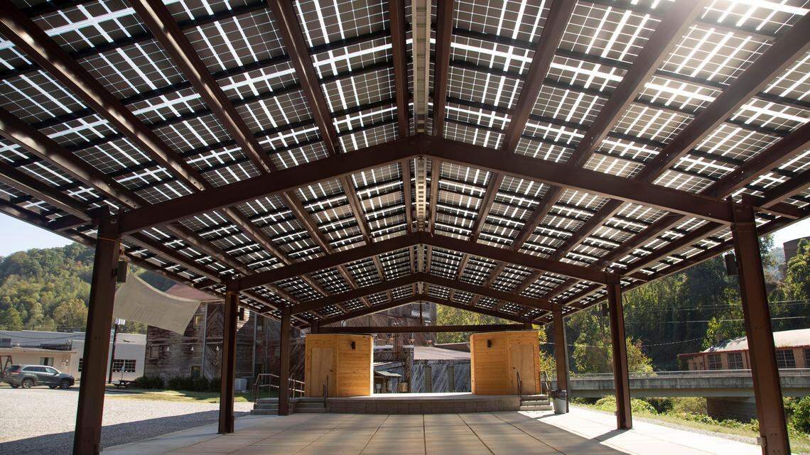 Appalshop built a solar energy pavilion that powers much of their building’s needs and saves on electric bills.