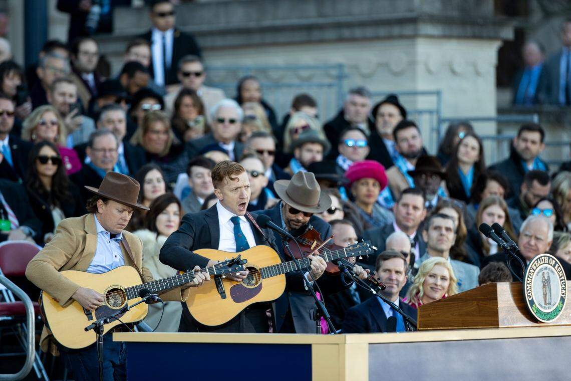Tyler Childers, a Lawrence County native, performed “Universal Sound” at Gov. Andy Beshear’s inauguration Tuesday.