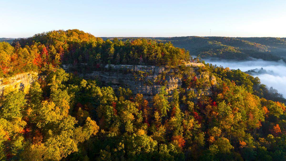 Kentucky’s fall foliage, pictured at Natural Bridge State Resort Park in this file photo, is hitting its peak. Country Living says the Bluegrass State offers one of the best towns in the U.S. for fall foliage.