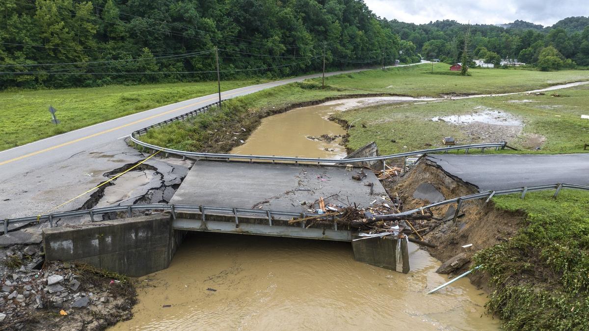 ‘We’re trapped.’ Scores of small bridges damaged in record Eastern Kentucky flooding