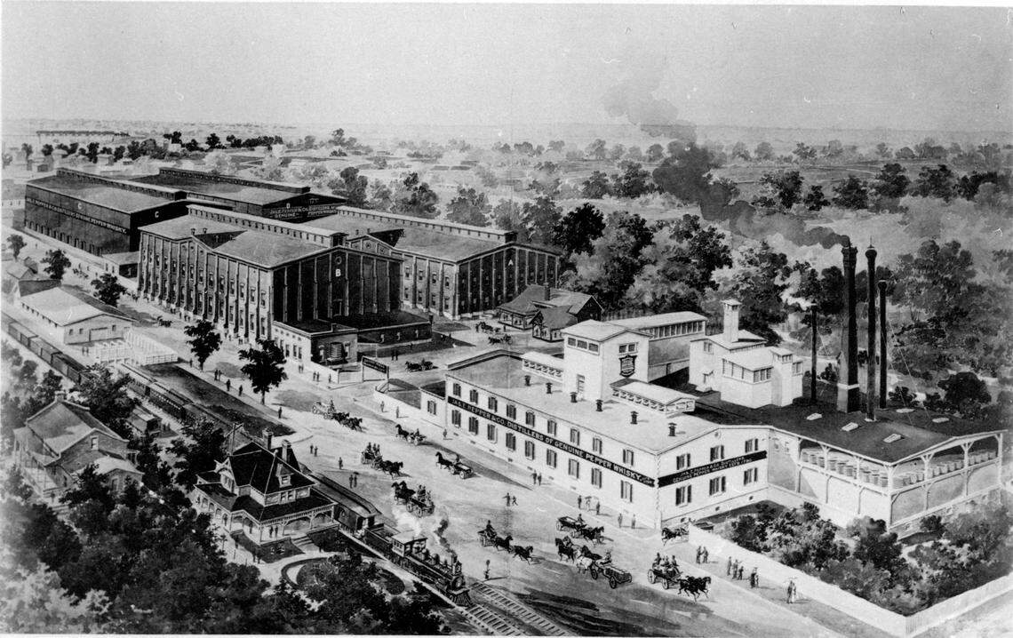 This image was part of the letterhead for the James E. Pepper Distillery in Lexington. Circa 1901. Lexington, Kentucky, was a big player in the bourbon business.