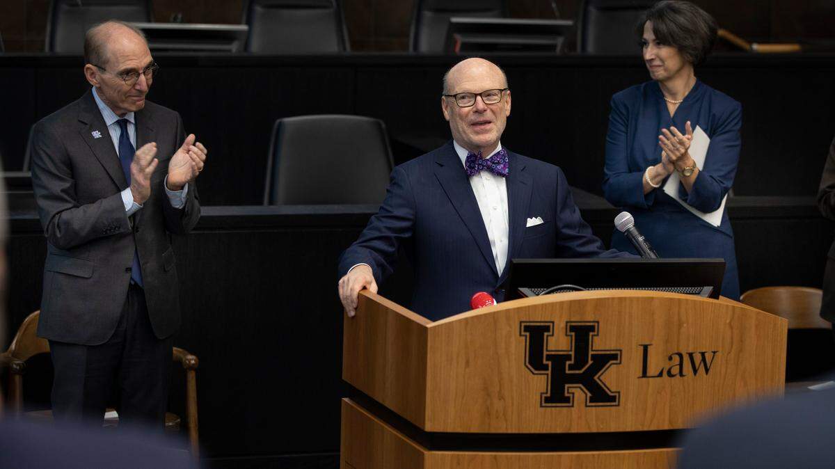 J. David Rosenberg, received a standing ovation as he and his wife Dianne, gave a $20 Million dollar gift to the UK college of Law on November 8, 2019.
