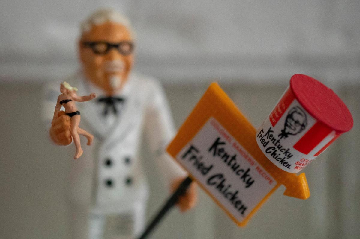 Christopher Ryder created “Colonel Kong” for a group art toy show featuring interpretations of Colonel Sanders-style resin figures sculpted by Scott Cherry. The art show is on display at Earth to Kentucky in Covington, Ky., through May 8.