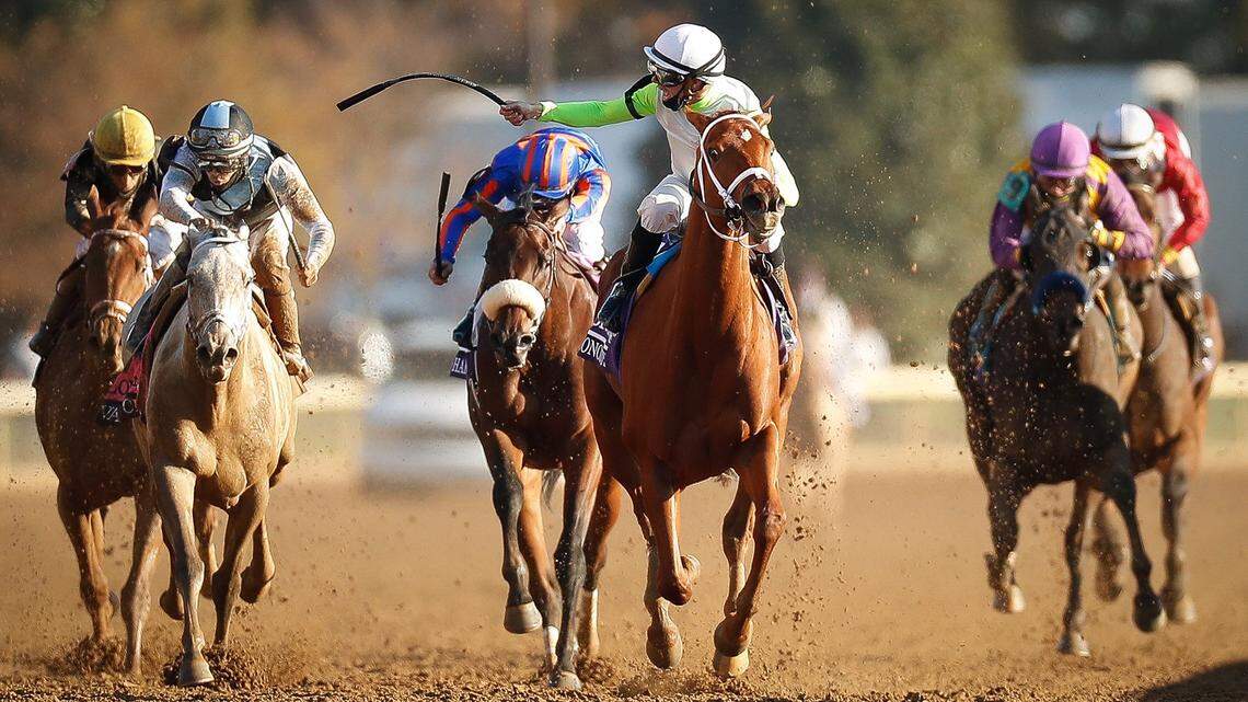 Showdown fizzles as Monomoy Girl again masters the Breeders’ Cup Distaff