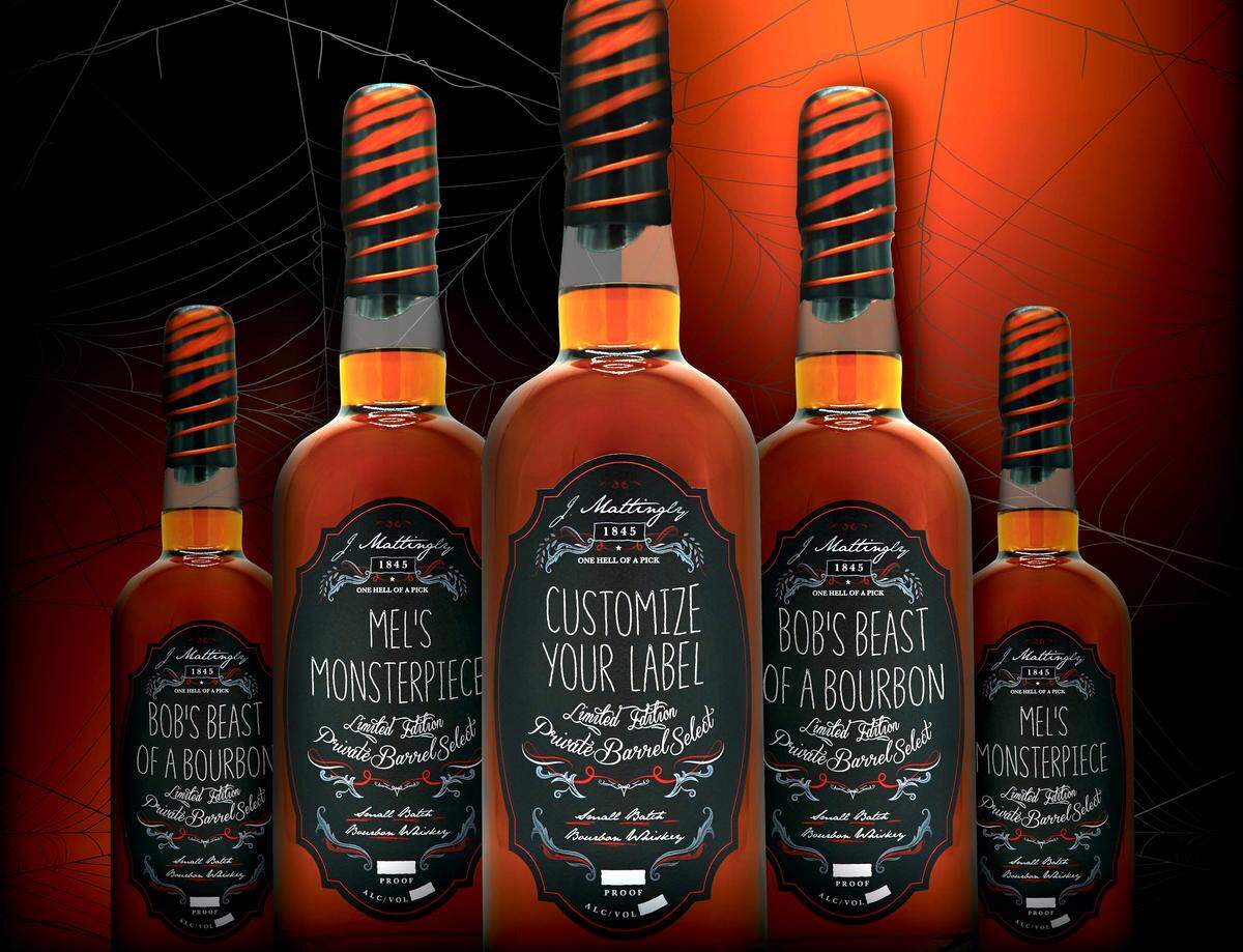 J. Mattingly 1845 Distillery in Frankfort, Ky., will let you create custom bottle labels and wax for Halloween.