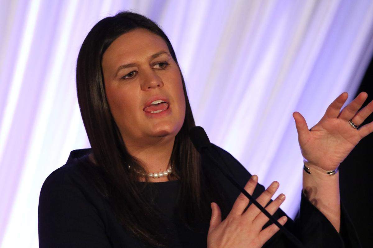White House Press Secretary Sarah Huckabee Sanders speaks at the Republican Party of Kentucky’s Lincoln Dinner at the Hilton Downtown in Lexington, Ky., Aug 25, 2018.