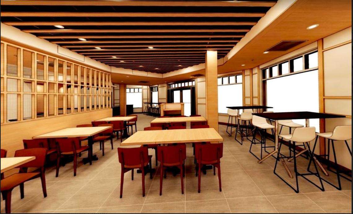 A rendering of Umami Ramen & Grill, which is opening this fall in the former McAlister’s Deli location on Euclid and High.