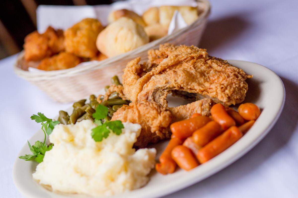 Fried chicken at the Science Hill Inn, which specializes in southern cuisine.