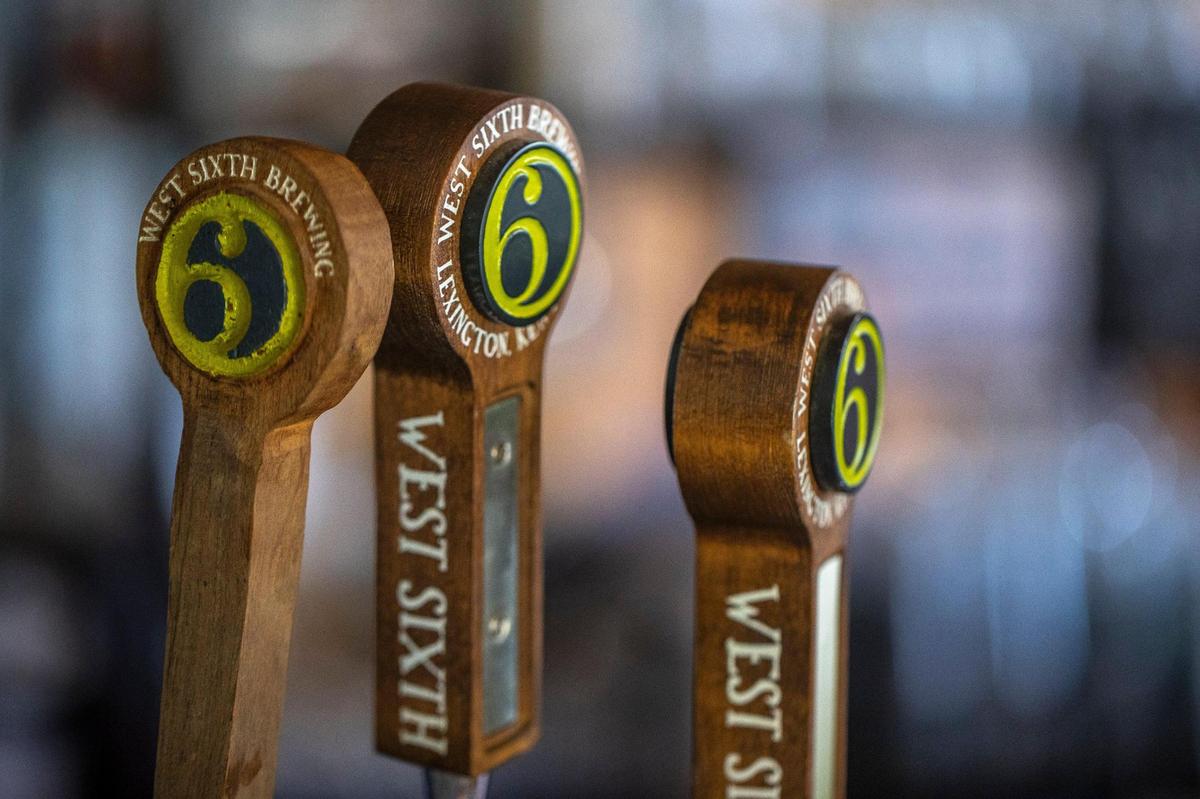 West Sixth beers are offered on tap at the brewery’s taproom at its farm.