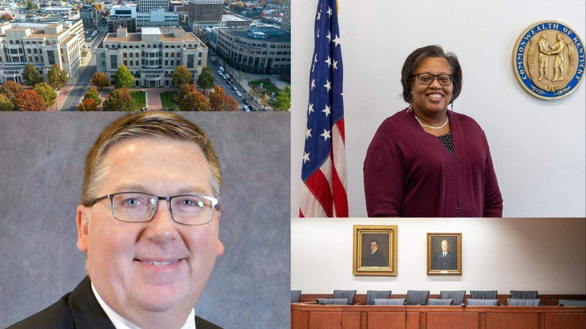 Kentucky Public Advocate Damon Preston (left) and Fayette Commonwealth’s Attorney Kimberly Baird (right) discuss issues around plea deals in Kentucky.