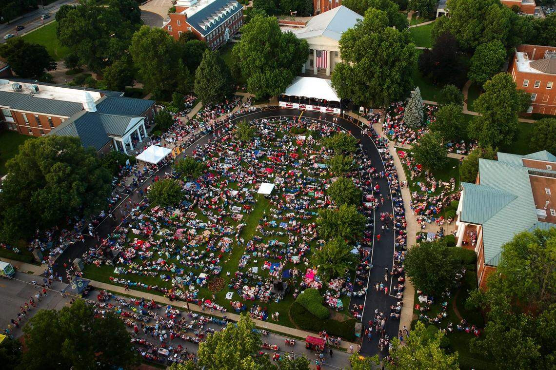 Thousands of people attend the annual Patriotic Music Concert on Morrison Lawn at Transylvania University in Lexington.