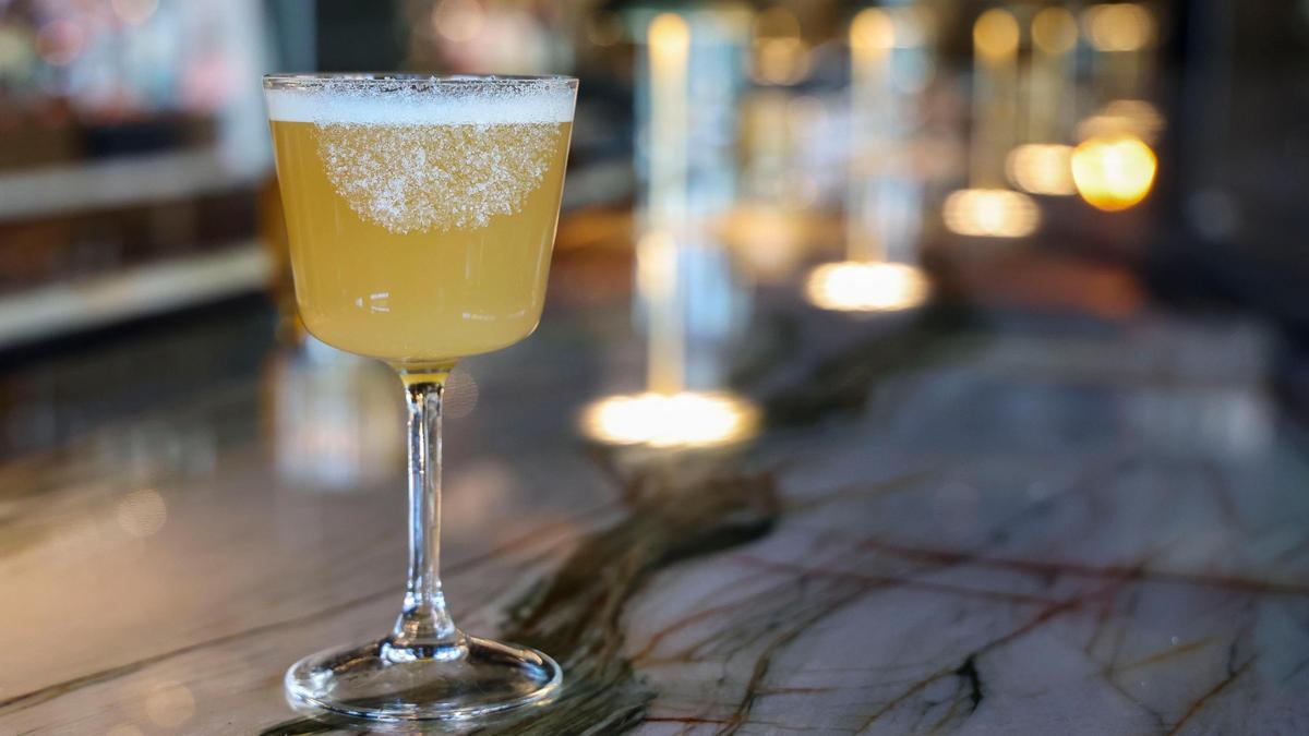 Another popular Mileta cocktail, The Burning Couches in Tokyo ($17), is made with bourbon, ginger, yuzu sake, lemon and habanero tincture. It’s shown on the quartzite bar that has green veins running through it.