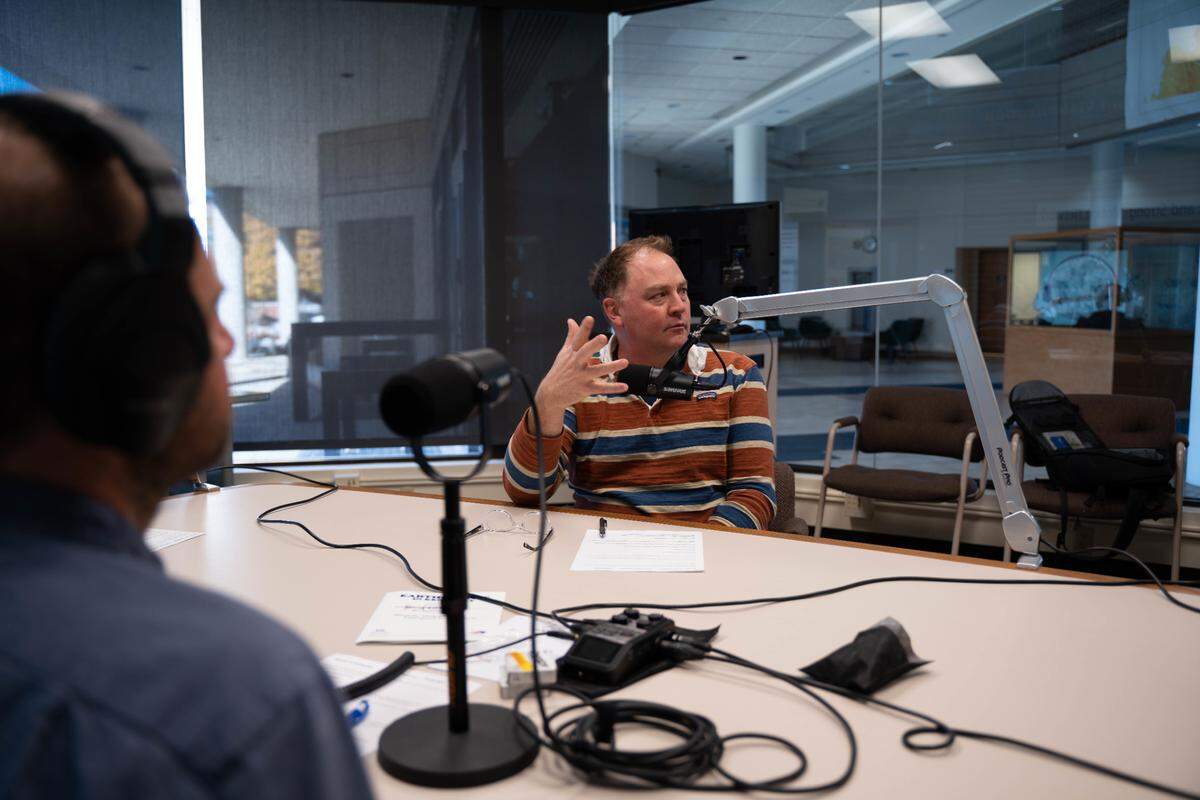 The hosts of the Kentucky Geological Survey’s “Big Blue Rock Pod” recorded an episode.
