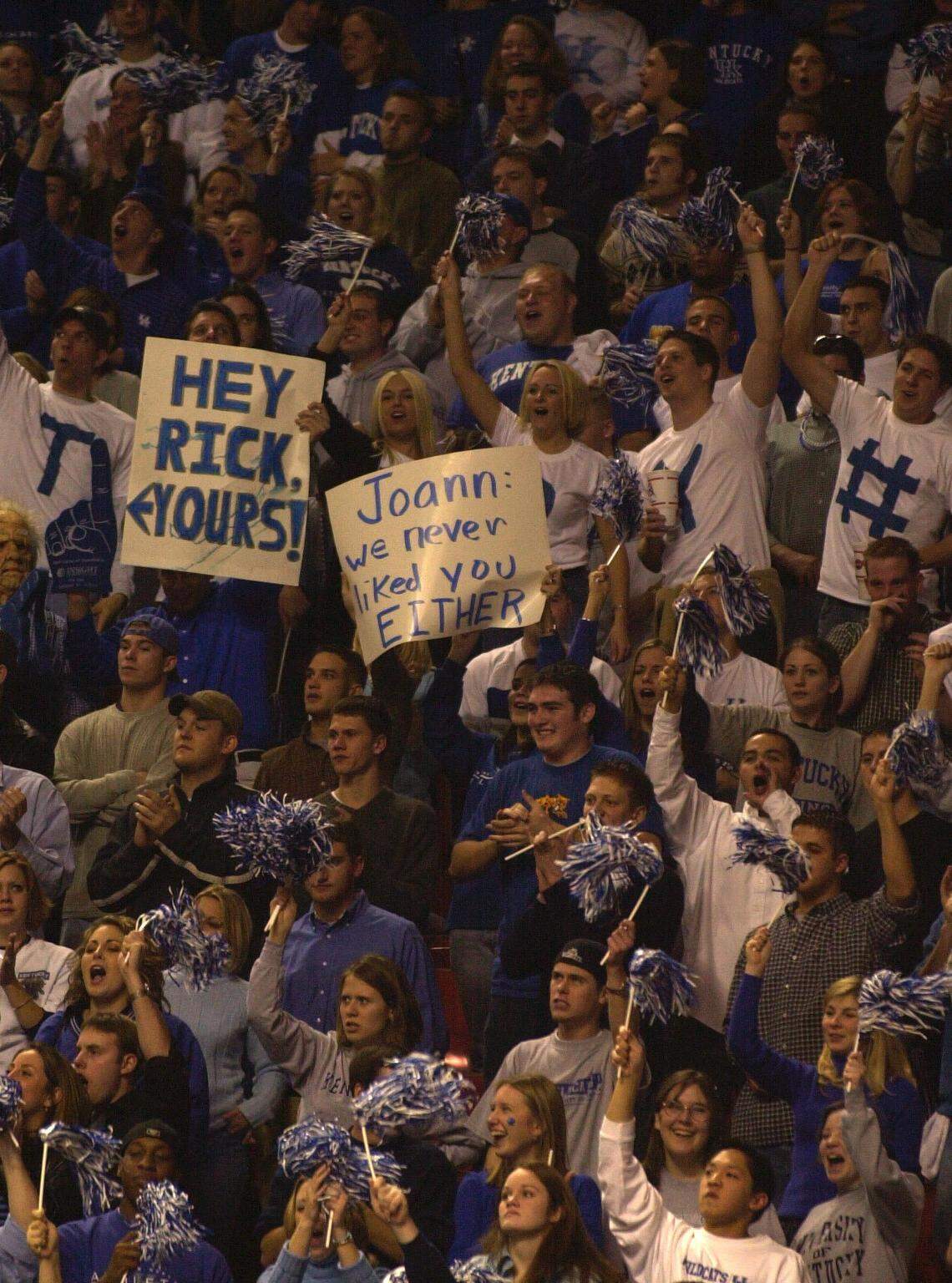 Kentucky fans released a lot of pent-up anger toward ex-Wildcats coach Rick Pitino during UK’s 82-62 victory over Louisville in 2001-02 in what was Pitino’s first trip to Rupp Arena as U of L head man.
