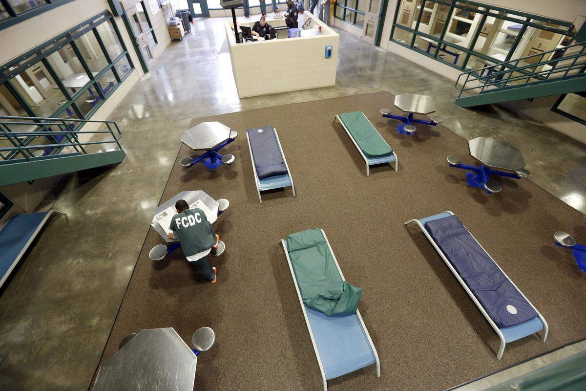 Inside the Fayette County Detention Center. A combination of an increase in inmates and staff vacancies at the detention center means staff have to work many overtime shifts.
