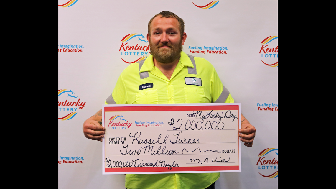 Russell Turner of Somerset, Kentucky, won $2 million in the Kentucky Lottery’s Diamond Dazzler game.