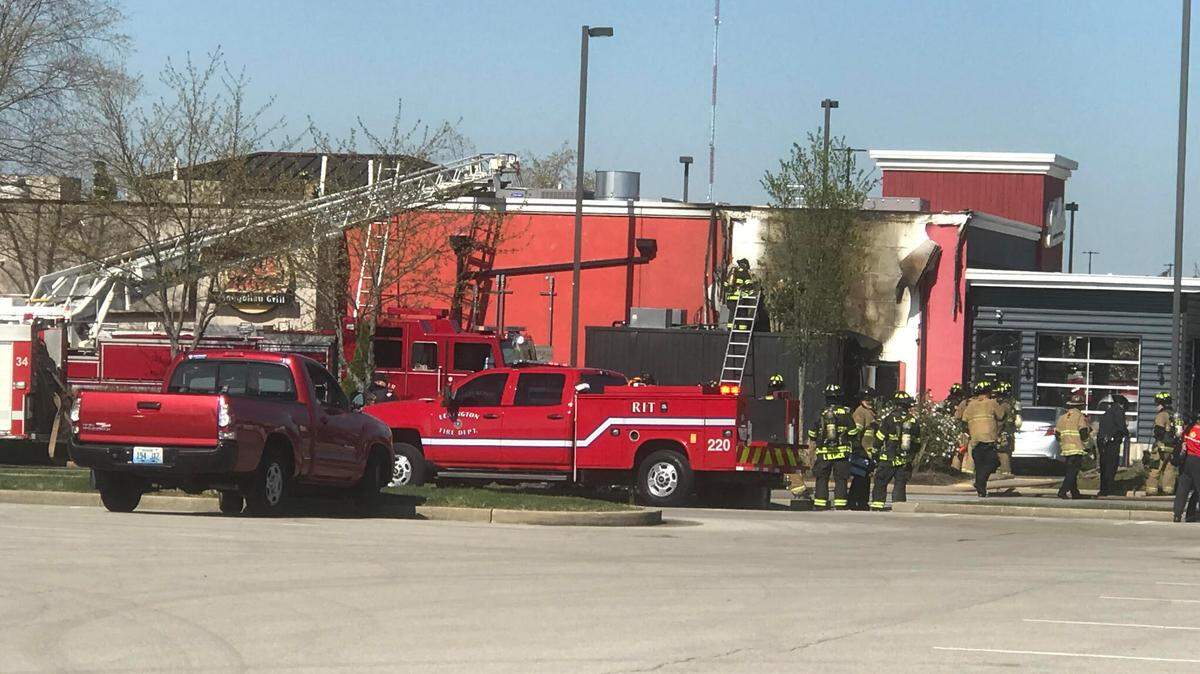 The outside of Joella’s Hot Chicken caught fire Sunday. No injuries were reported.