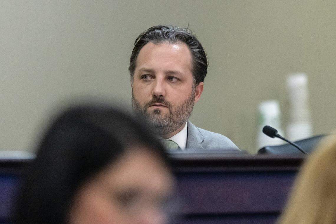 Kentucky state Rep. Josh Bray, R-Mount Vernon, attends a state House Committee Appropriations & Revenue hearing in Frankfort, Ky., on Wednesday, Feb. 25, 2026.