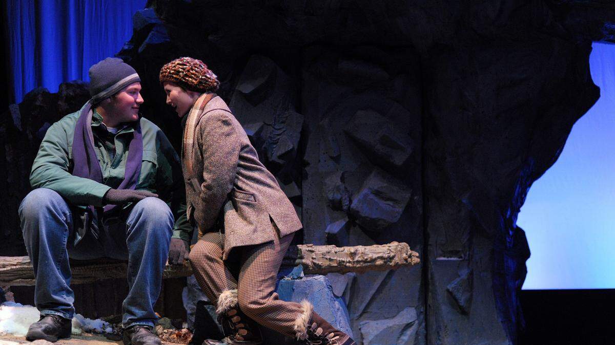 Nick Spencer plays Pete and Heather Porter is Ginette in one of a series of related vignettes in the play Almost, Maine.