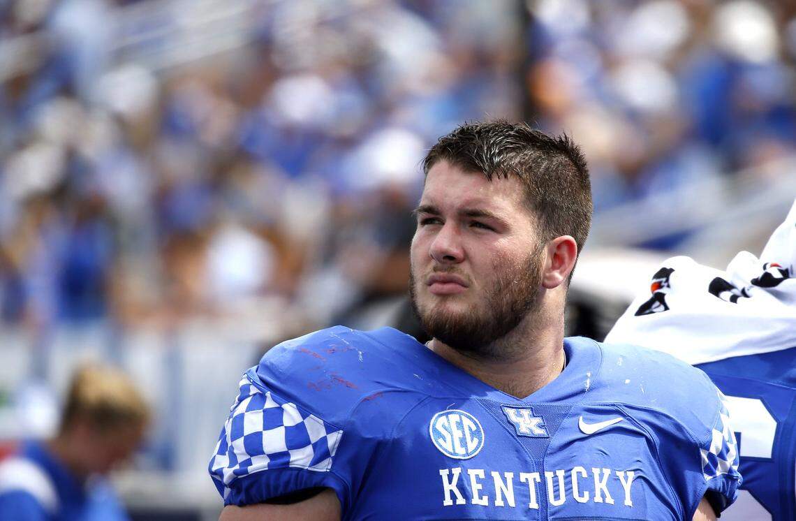Kentucky right guard Eli Cox was named SEC co-Offensive Lineman of the Week for his play against LSU.