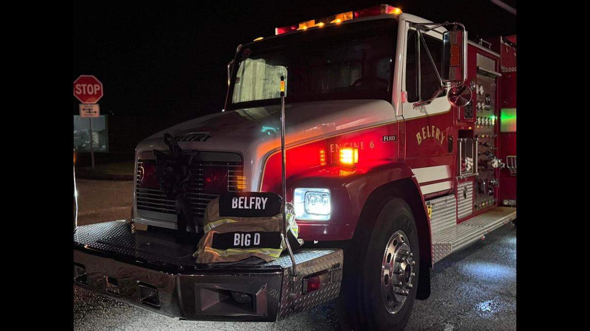 Belfry volunteer firefighter Darrell Helton died while assisting another fire department with a structure fire.