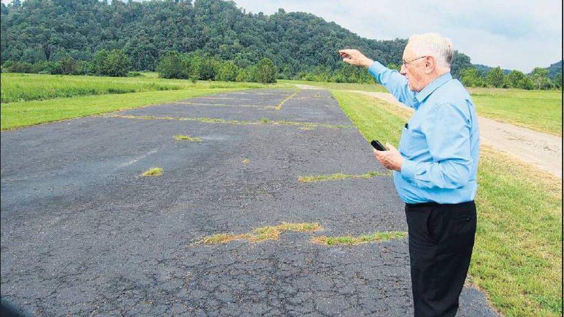 Elwood Cornett, a retired educator who has helped lead the effort to have the federal government build a high-security prison in Letcher County, pointed out the preferred site for the prison, on a spot flattened by surface mining at Roxana.