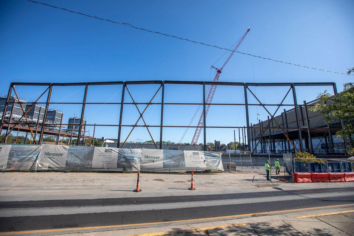 Construction continued Tuesday on a $241 million renovation of Rupp Arena and the Lexington Convention Center. When the project is complete in late 2021, Rupp Arena will have a new exterior in addition to upper-level chair-back seating and new club areas for basketball fans to enjoy.