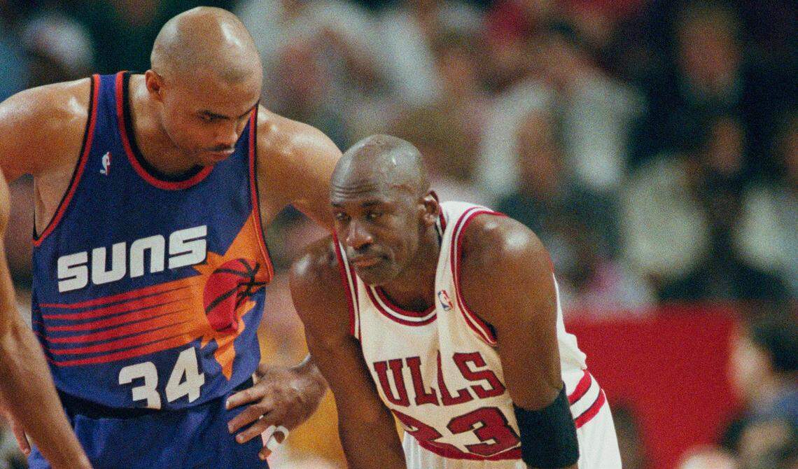Charles Barkley and his Phoenix Suns squared off against Michael Jordan and the Bulls in the 1993 NBA Finals won by Chicago.