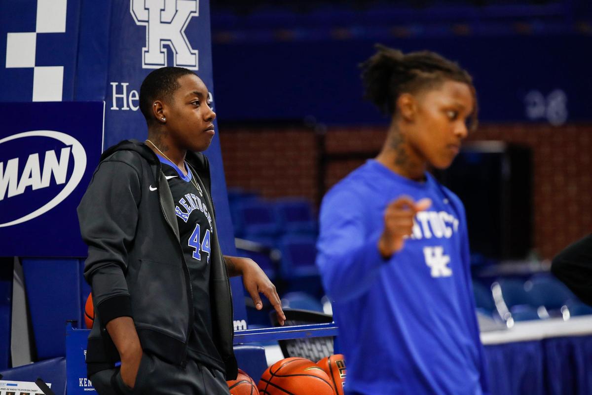 Dre’una Edwards, left, was suspended twice this season and missed five games. She has started 12 of the 21 games in which she’s appeared.