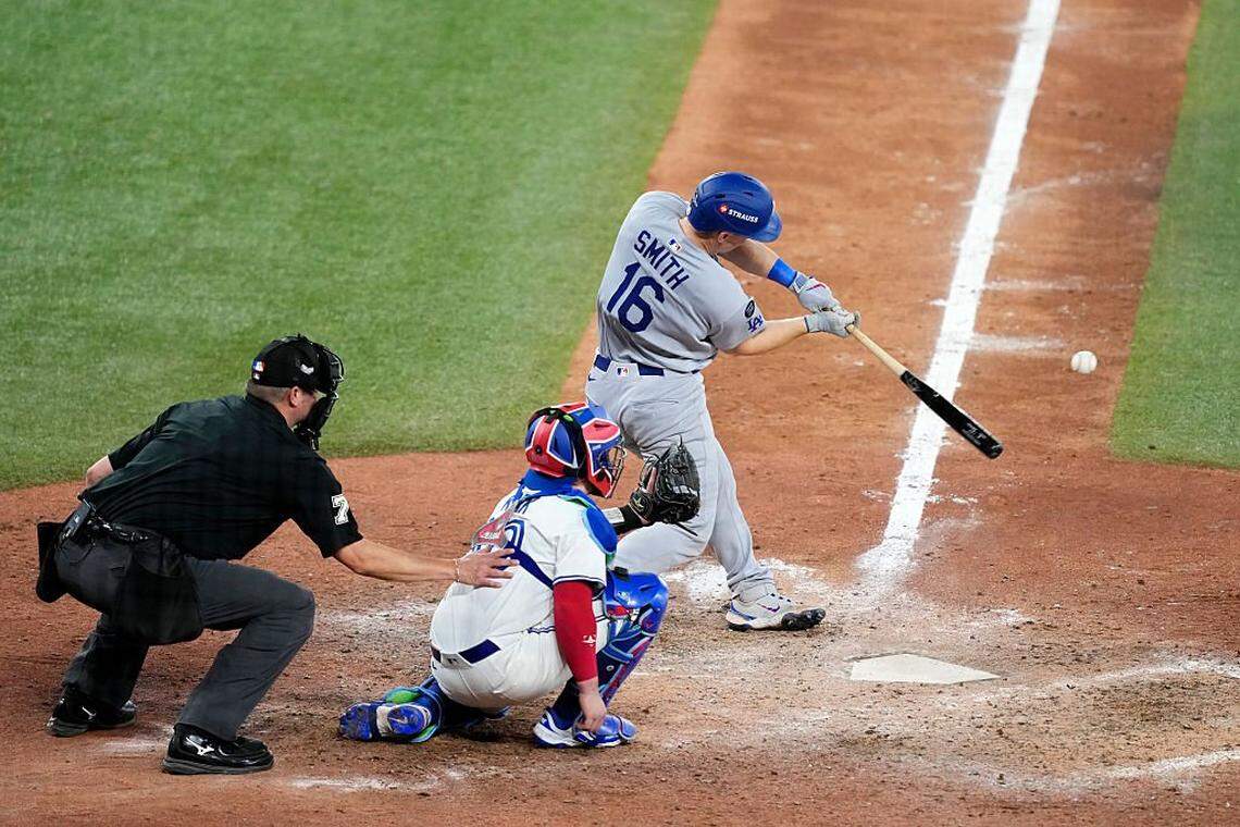 This swing of Will Smith’s bat yielded a home run that gave the Los Angeles Dodgers a 5-4 lead over the Toronto Blue Jays in the 11th inning of Game 7 of the 2025 World Series. Ultimately, Smith’s clout provided the winning margin in L.A’s second-straight World Series championship.