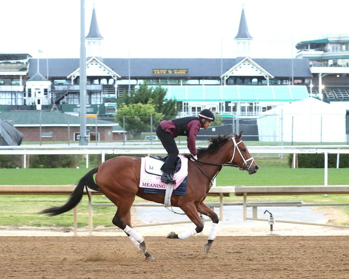 Meaning earned the most qualifying points toward the 2026 Kentucky Oaks after winning the Santa Anita Oaks and the Las Virgenes Stakes, and finishing fourth in the Breeders’ Cup Juvenile Fillies. Meaning has won three of four career races.