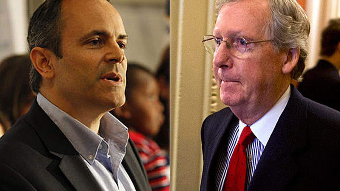 Matt Bevin, left, and Mitch McConnell